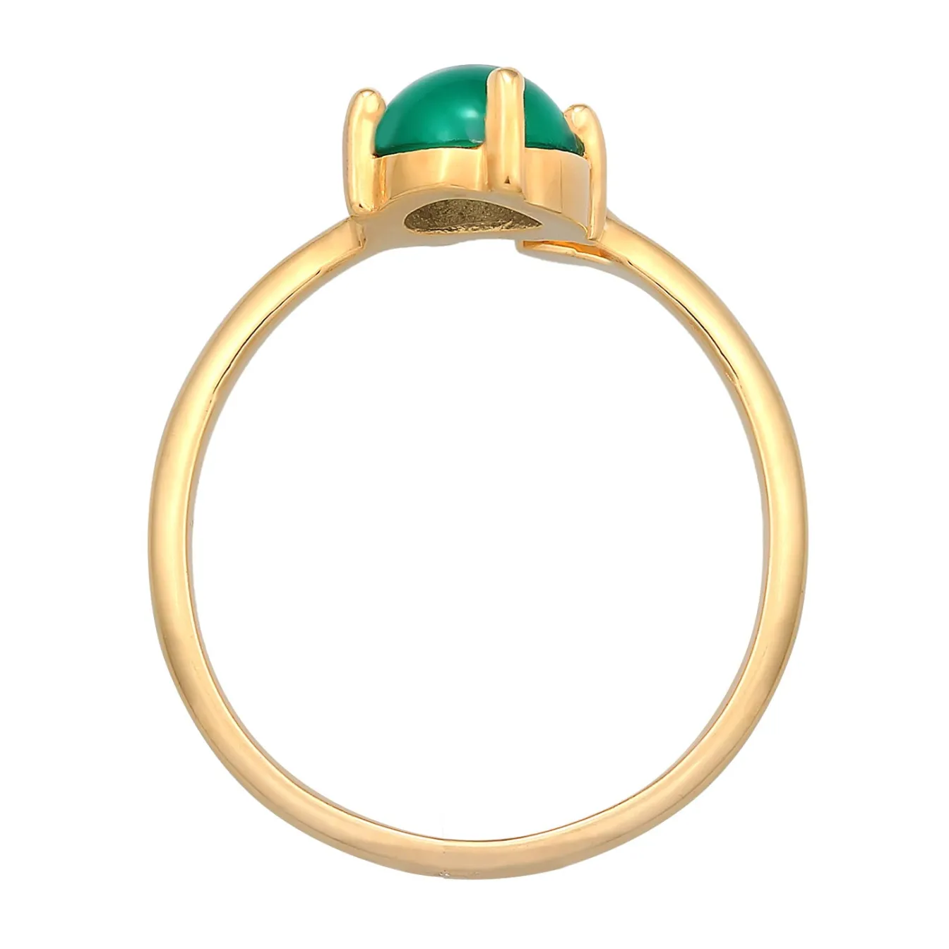 Elli "Ring Statement Offen | Achat (Grün)< Ringe|Vergoldet