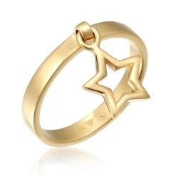Elli "Ring Stern Anhänger< Vergoldet|Ringe