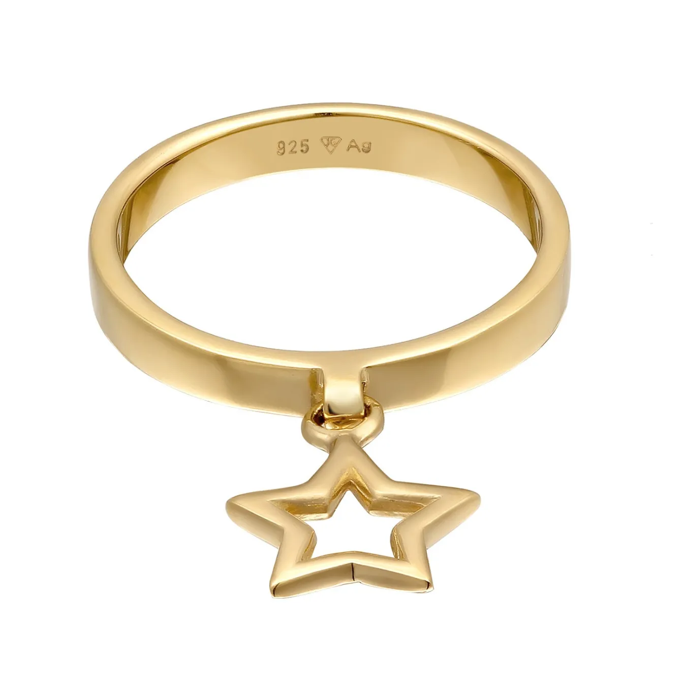 Elli "Ring Stern Anhänger< Vergoldet|Ringe
