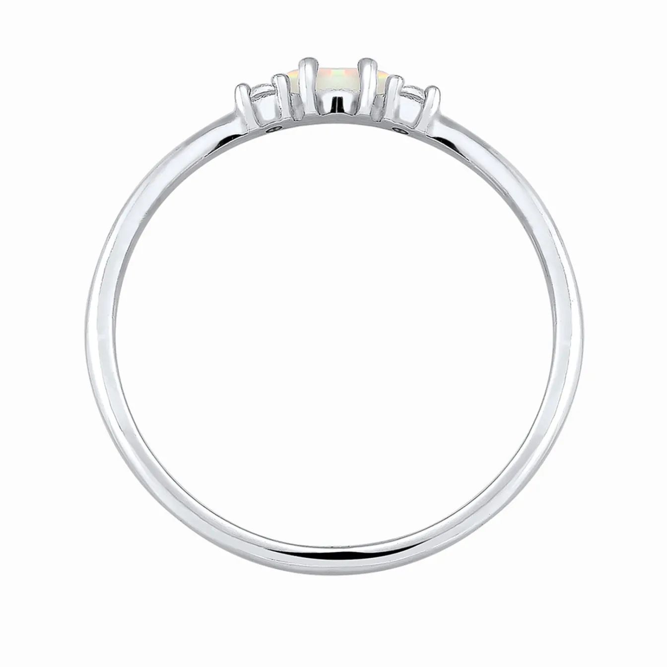 Elli "Ring Vintage | Opal & Zirkonia (Weiß)< Silber|Roségold
