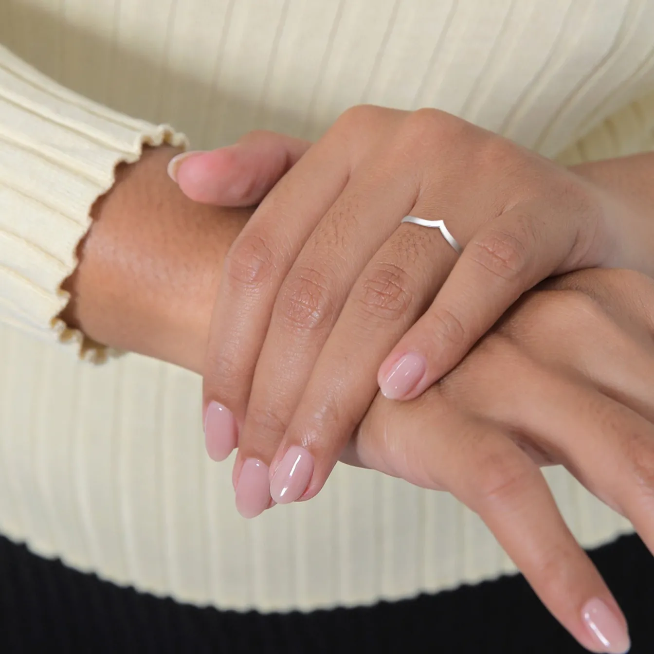 Elli "Ring V-Stacking< Silber|Roségold