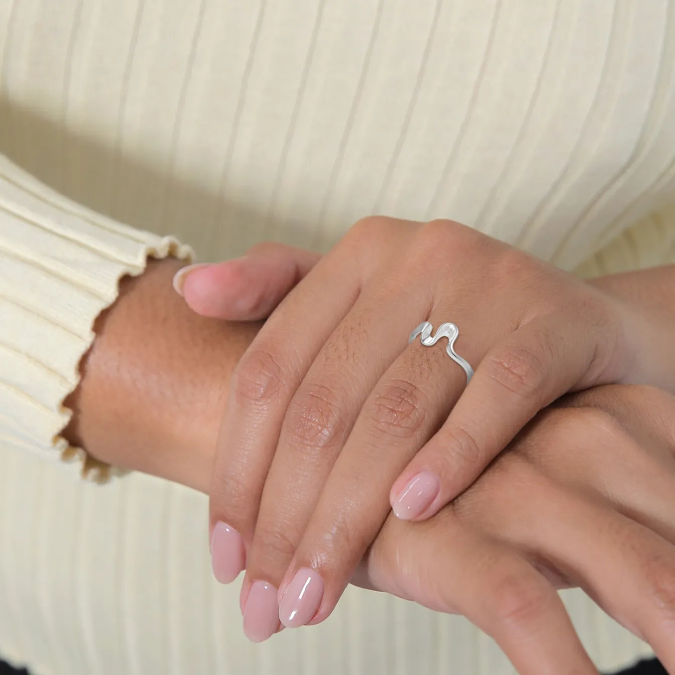 Elli "Ring Welle< Roségold|Symbol-schmuck