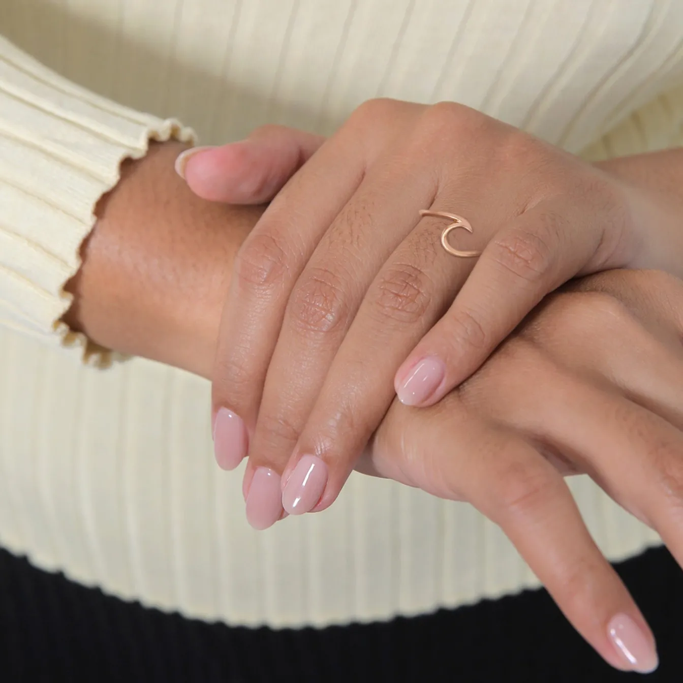 Elli "Ring Welle< Roségold|Symbol-schmuck