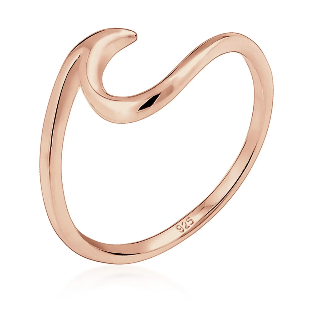 Elli "Ring Welle< Roségold|Symbol-schmuck