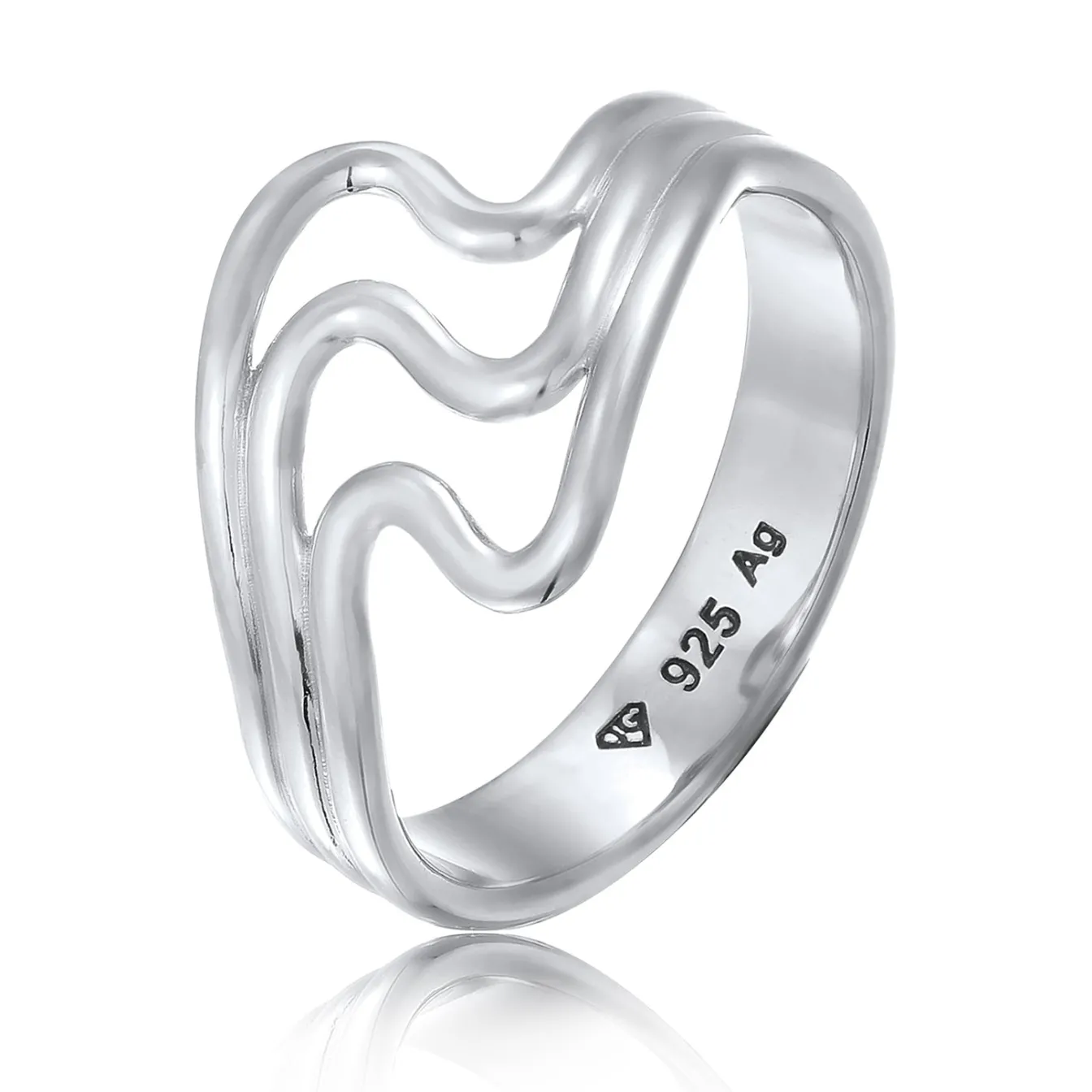 Elli "Ring Wellen< Vergoldet|Symbol-schmuck