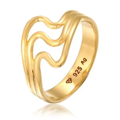 Elli "Ring Wellen< Vergoldet|Symbol-schmuck