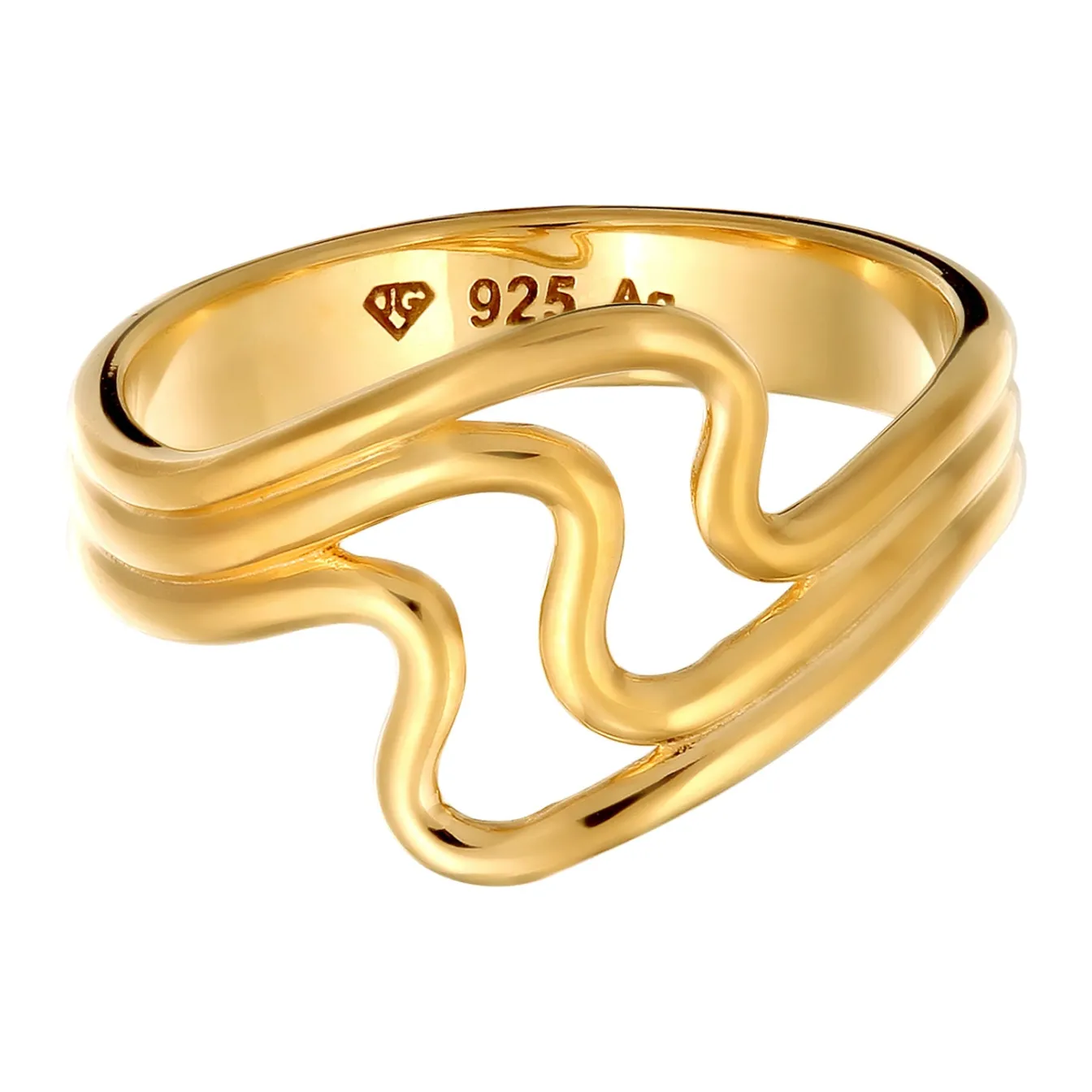 Elli "Ring Wellen< Vergoldet|Symbol-schmuck