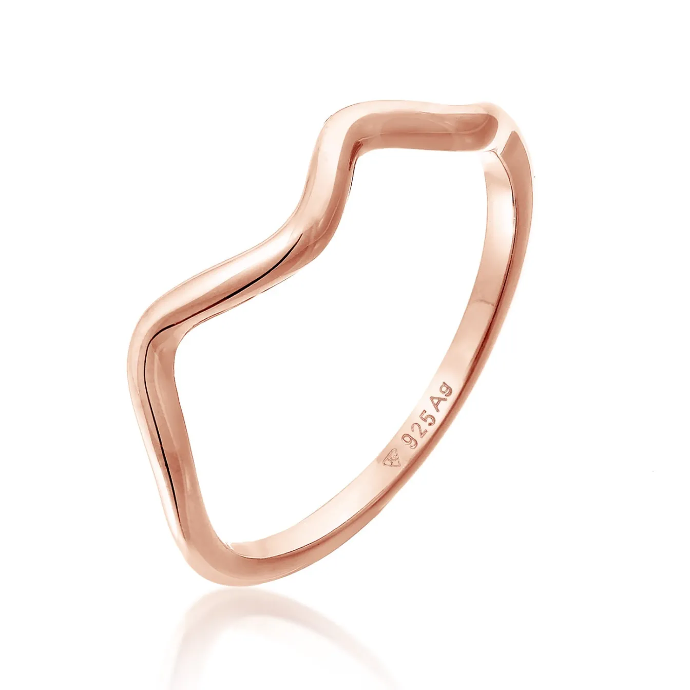 Elli "Ring Wellen Organic< Roségold|Symbol-schmuck