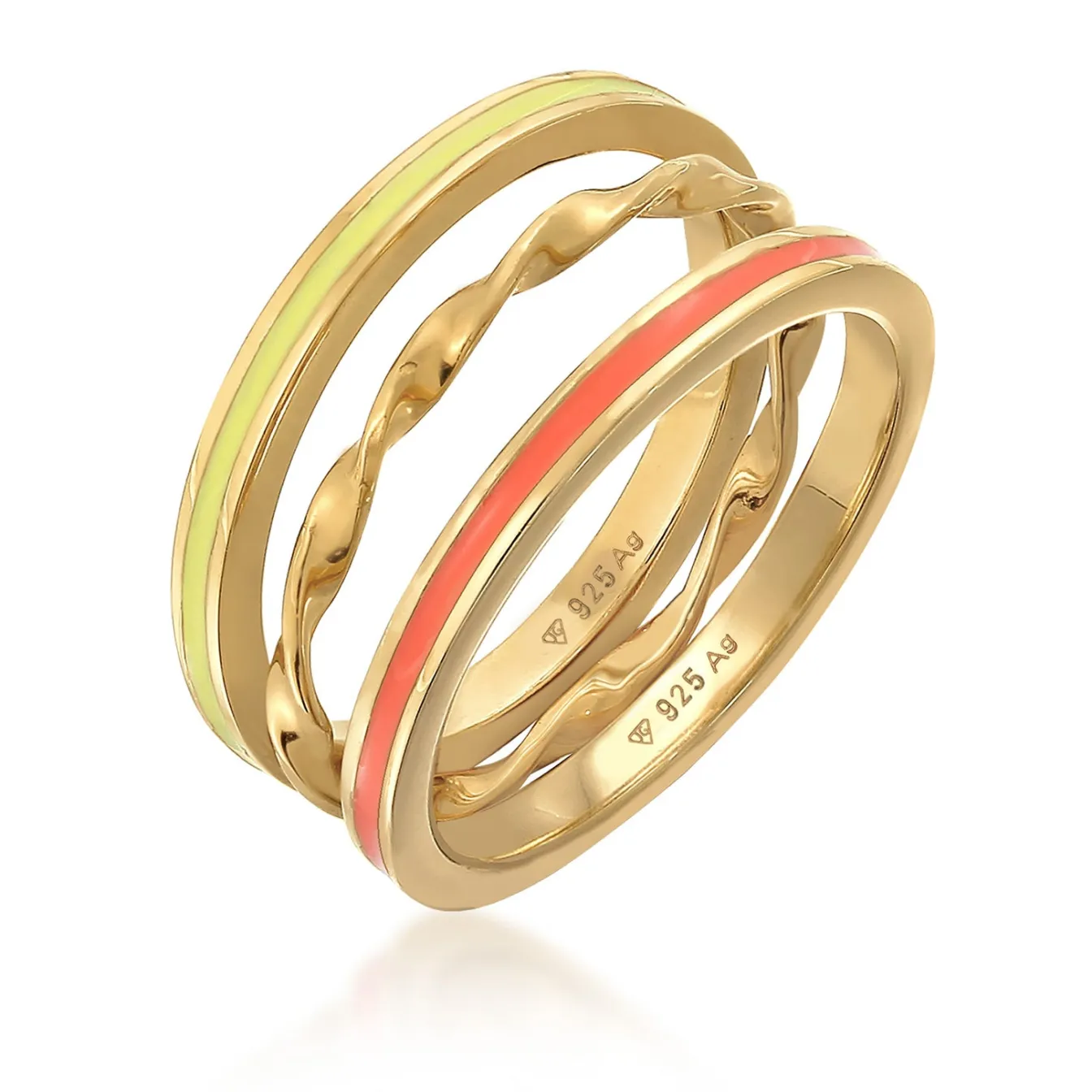 Elli "Ringset | Emaille (Lila)< Ringe|Silber