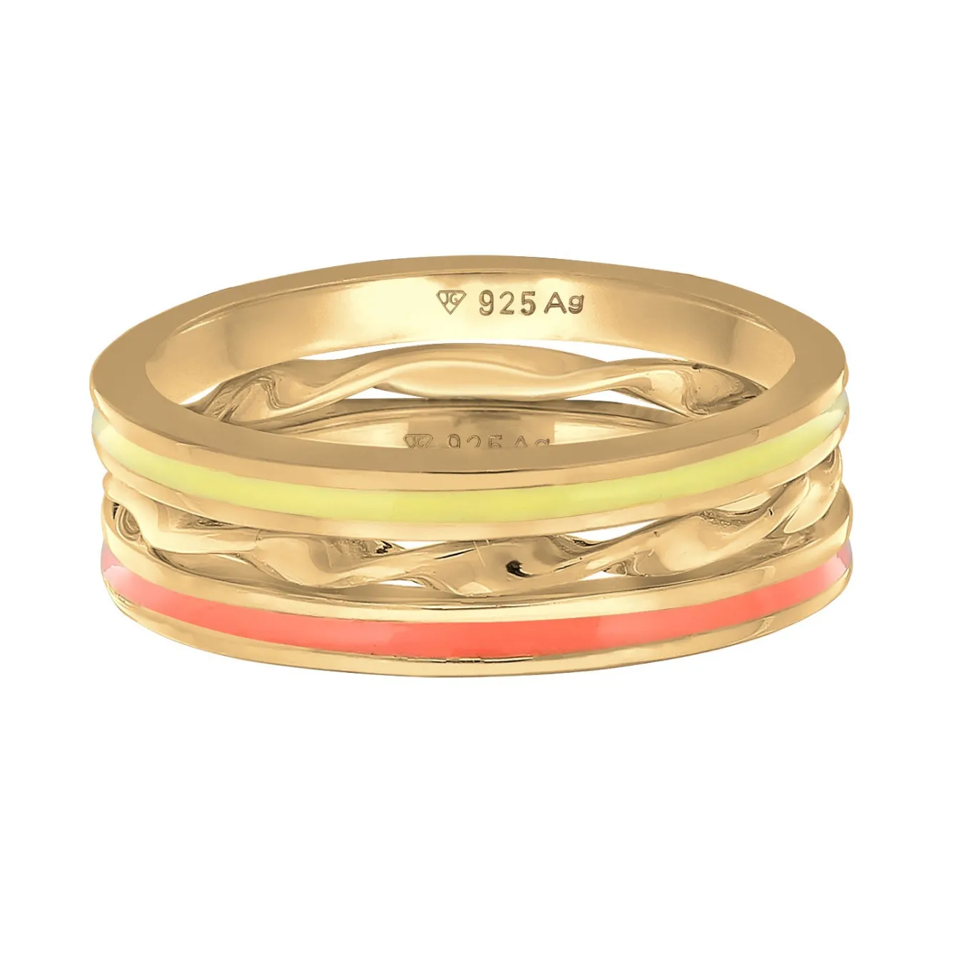 Elli "Ringset | Emaille (Lila)< Ringe|Silber