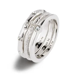 Elli "Ringset | Glas Kristalle (Weiß)< Vergoldet|Ringe