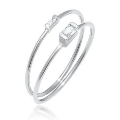 Elli "Ringset | Zirkonia ( Weiß )< Ringe|Silber