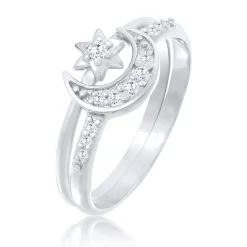 Elli "Ringset Astro | Zirkonia ( Weiß )< Symbol-schmuck|Ringe