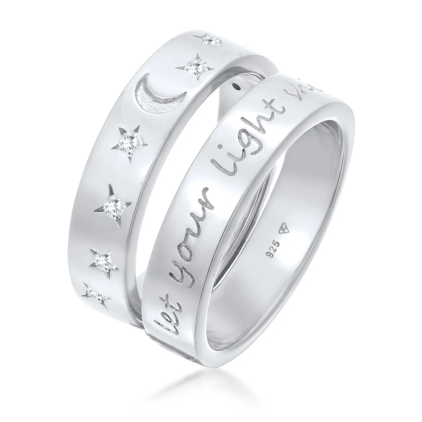Elli "Ring-Set Astro | Zirkonia (Weiß)< Symbol-schmuck|Ringe