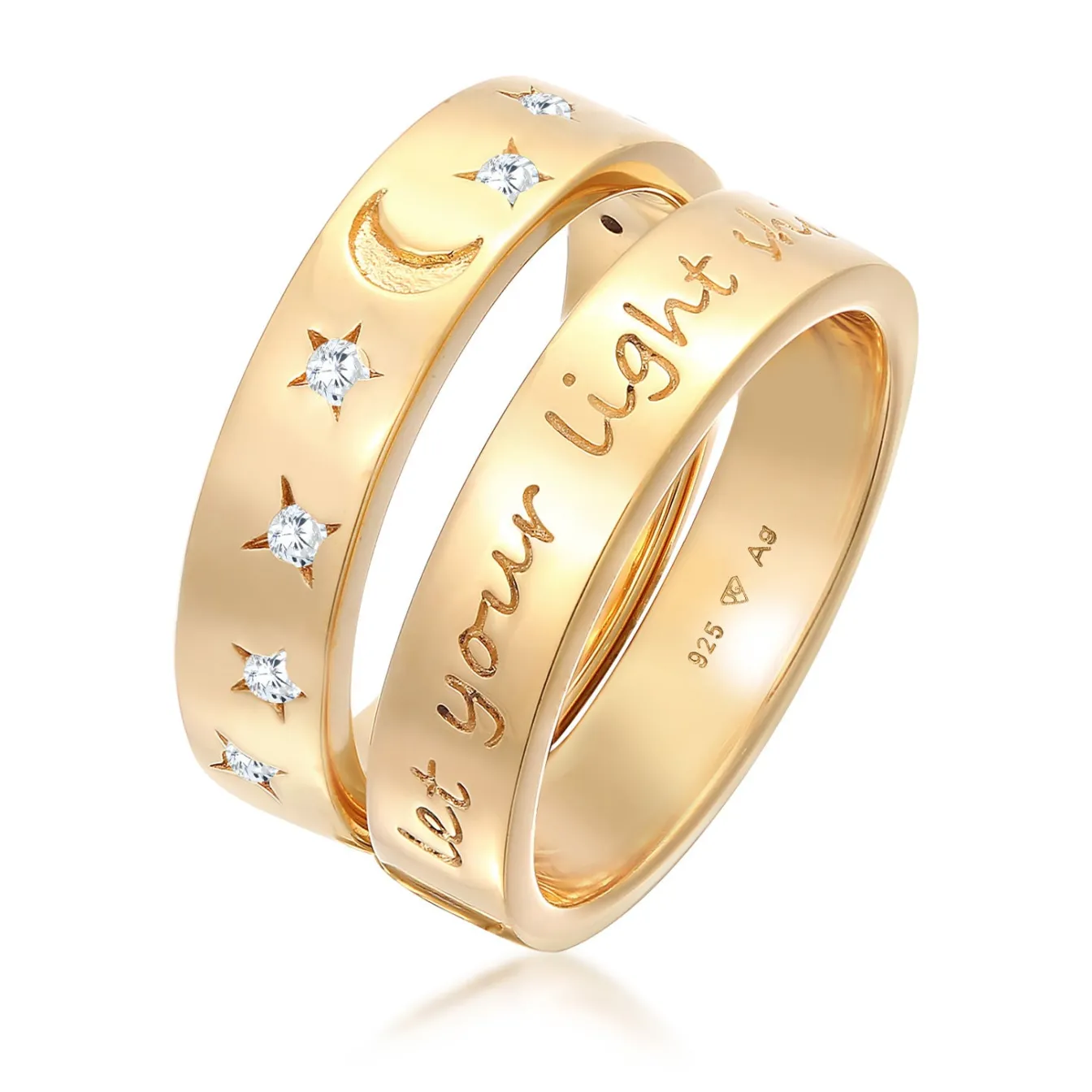 Elli "Ring-Set Astro | Zirkonia (Weiß)< Symbol-schmuck|Ringe