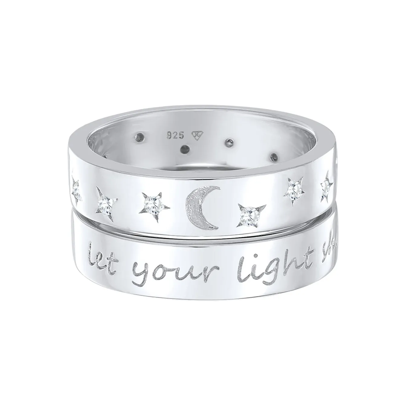 Elli "Ring-Set Astro | Zirkonia (Weiß)< Symbol-schmuck|Ringe