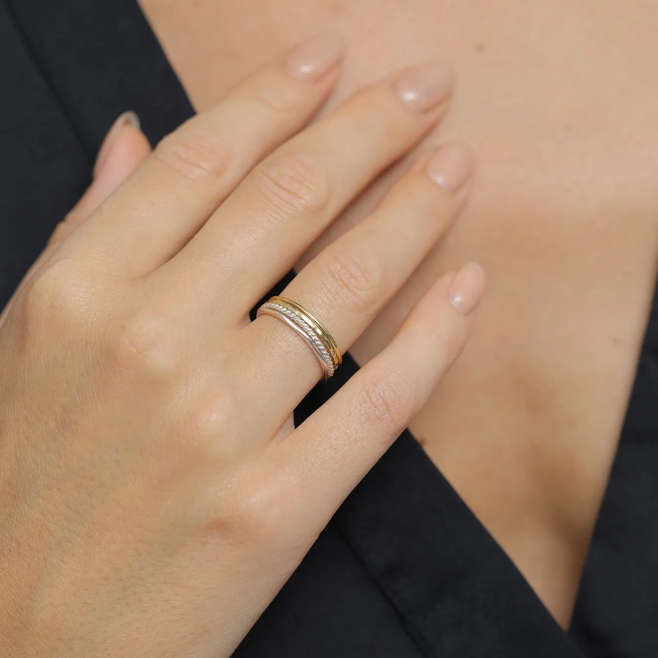 Elli "Ringset Bicolor< Ringe|Silber