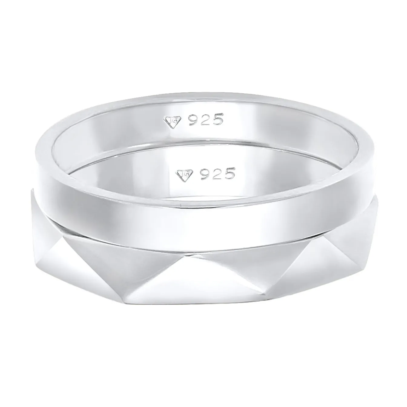 Elli "Ringset Geo< Ringe|Silber