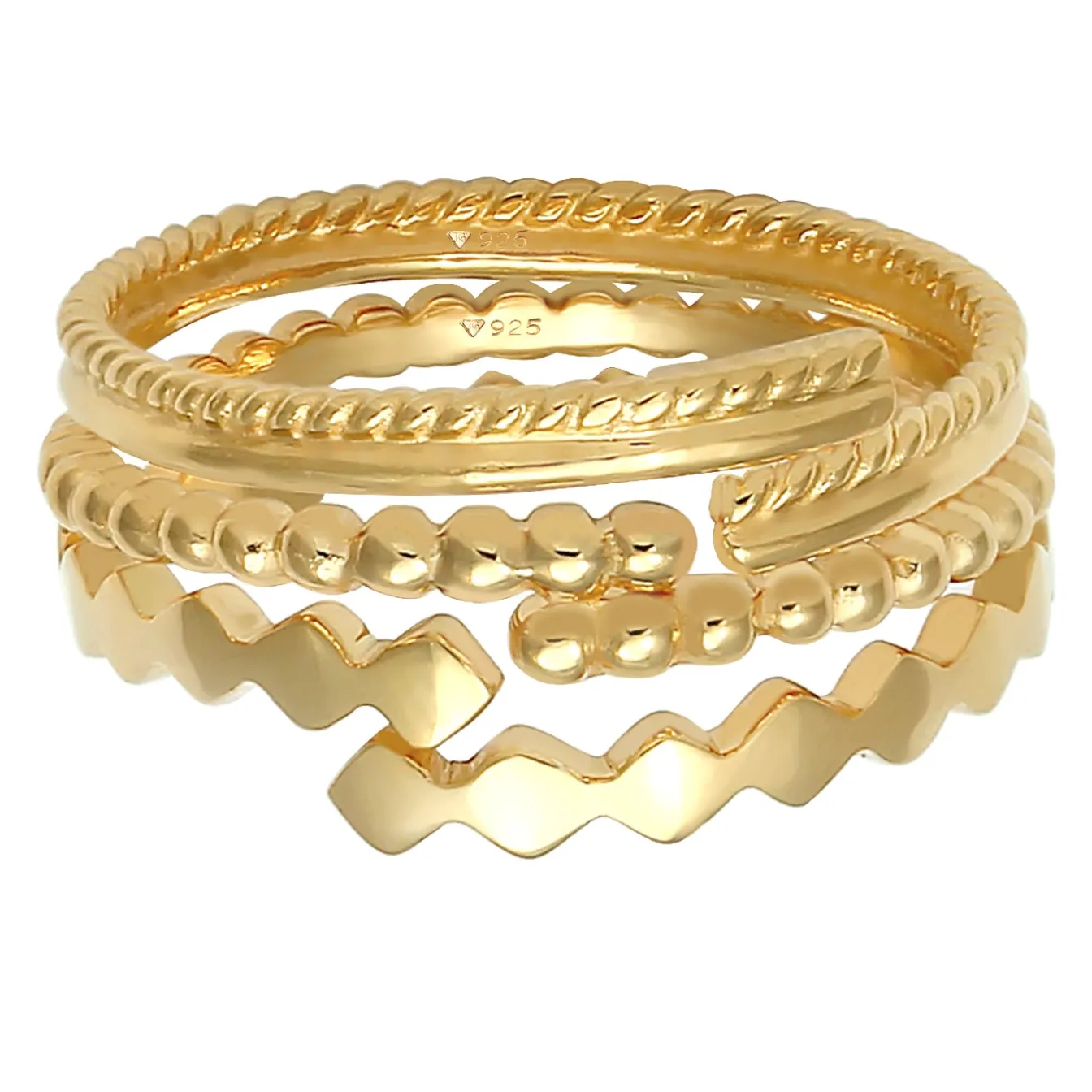 Elli "Ringset Geo< Ringe|Silber