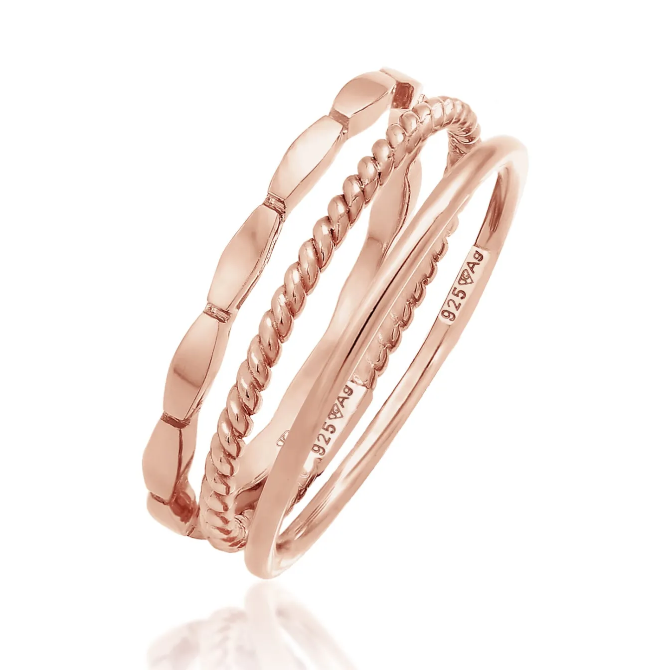 Elli "Ringset Geo< Roségold|Ringe