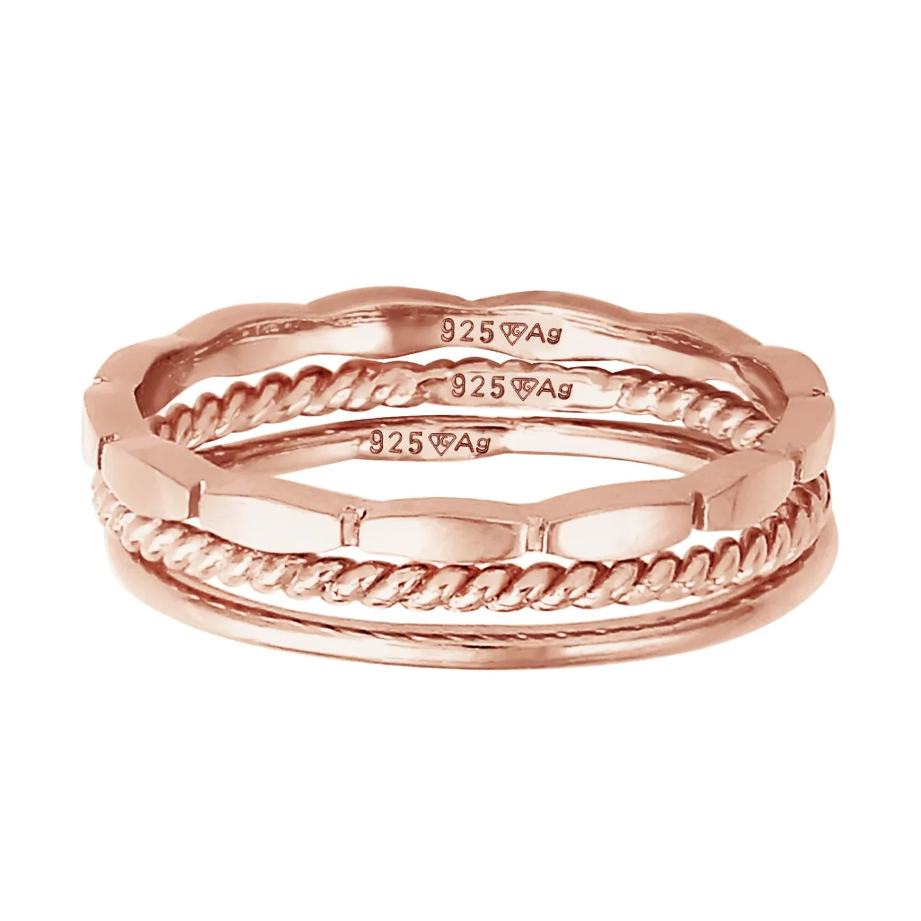 Elli "Ringset Geo< Roségold|Ringe