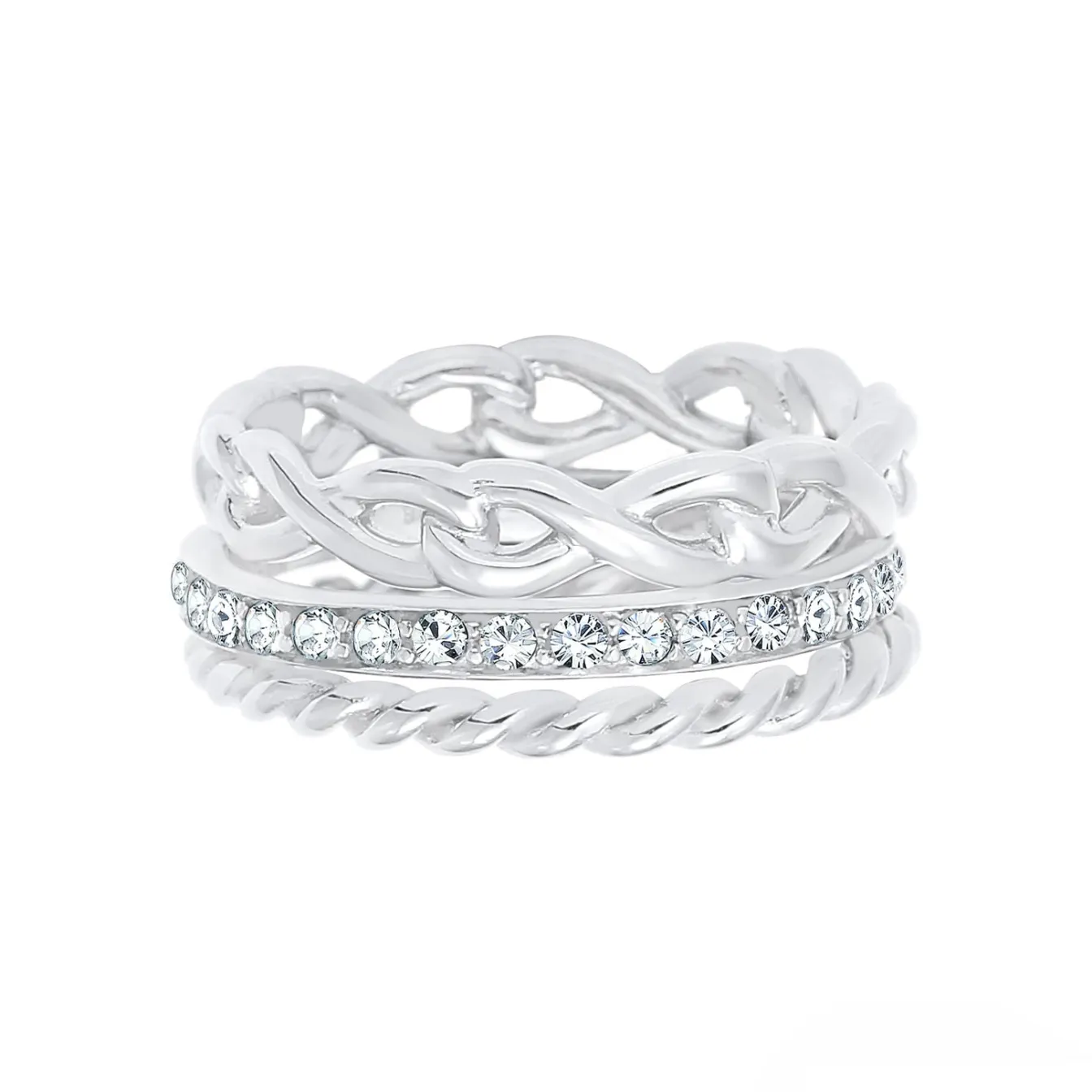 Elli "Ringset Infinity | Kristall (Weiß)< Symbol-schmuck|Herz-schmuck