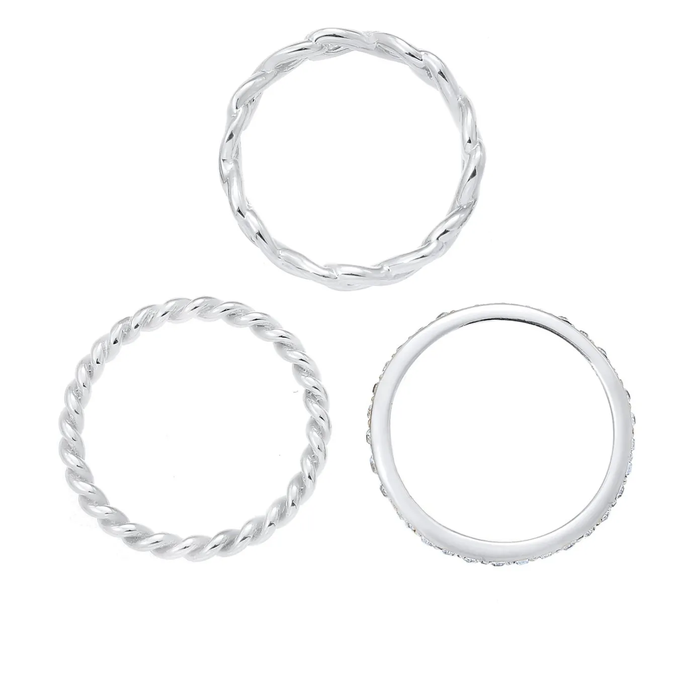 Elli "Ringset Infinity | Kristall (Weiß)< Symbol-schmuck|Herz-schmuck