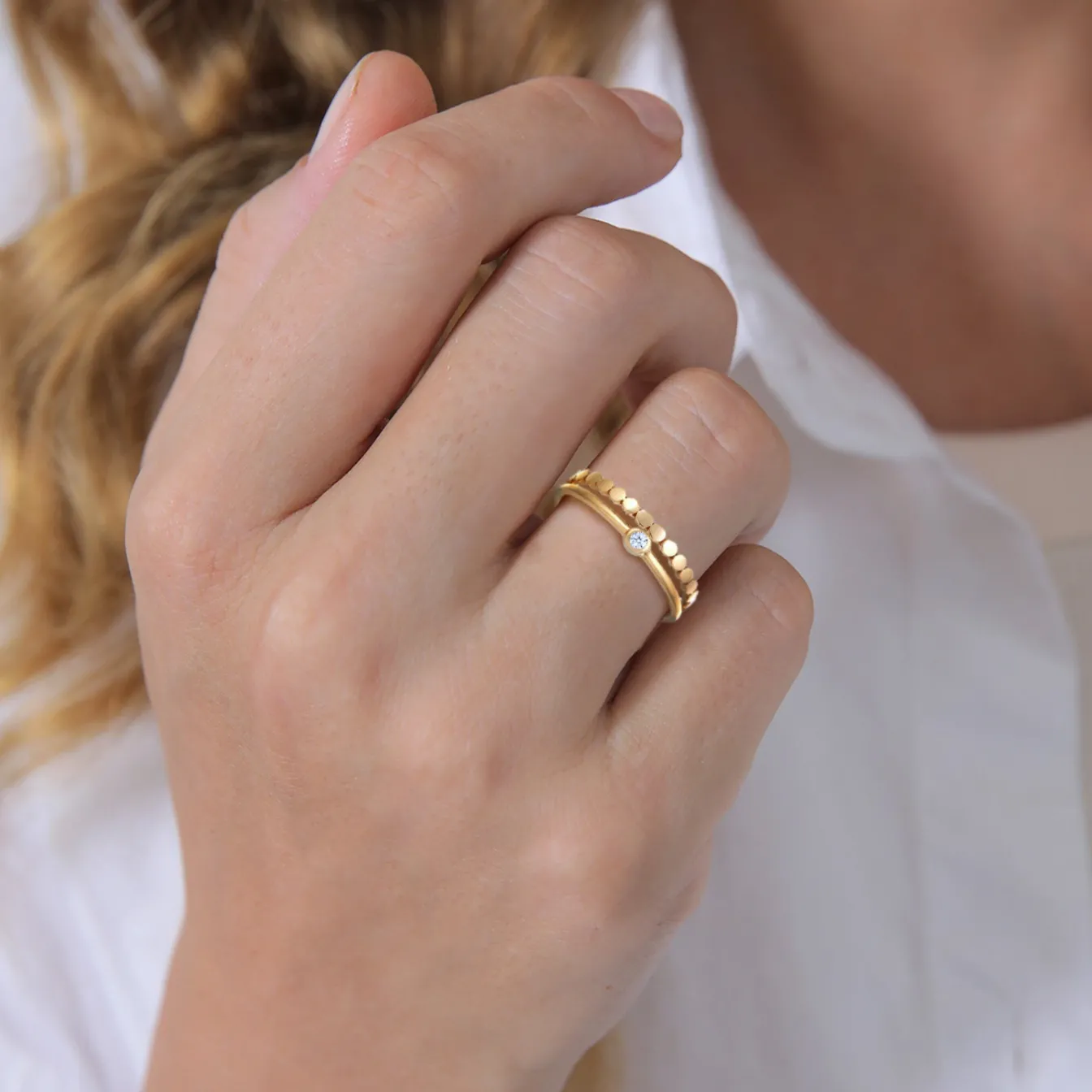 Elli "Ring-Set Solitär | Diamant (0,3 ct.)< Ringe|Echtgold