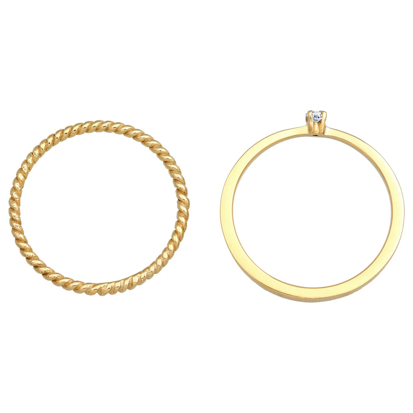 Elli "Ring-Set Verlobung | Diamant (weiß, 0.03 ct.)< Ringe|Silber