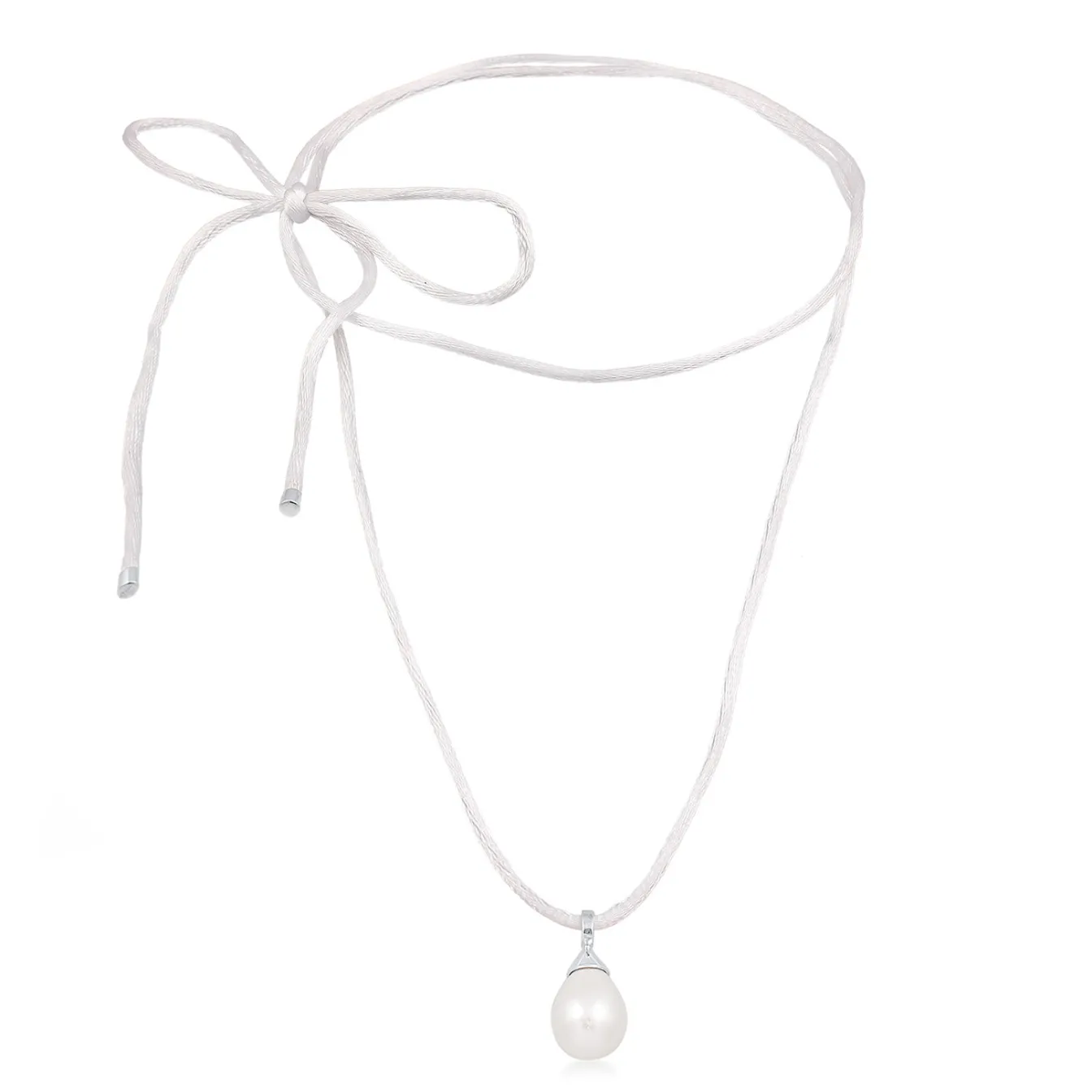 Elli "Satin-Halskette Schleife | Muschelkernperle< Symbol-schmuck|Perlen