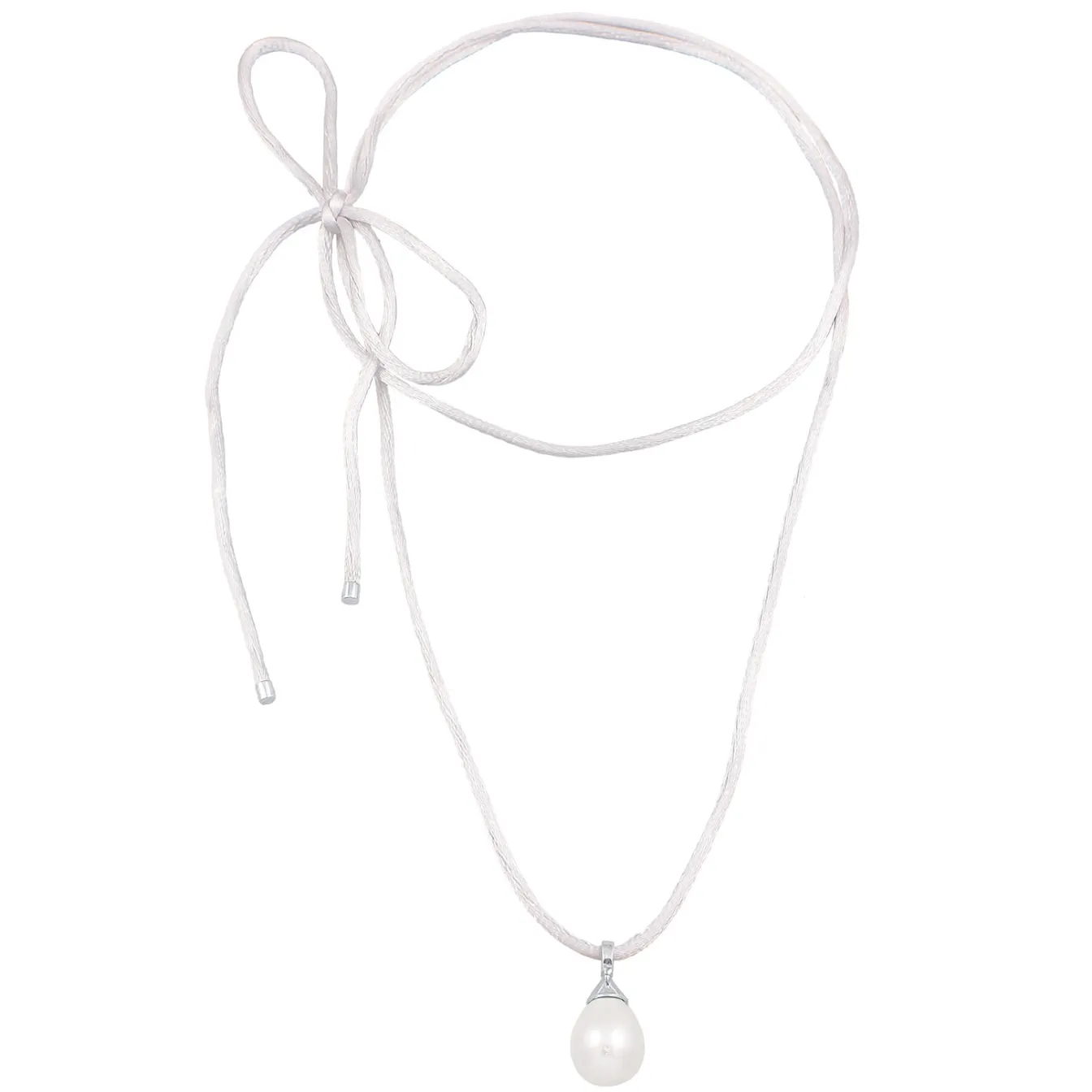 Elli "Satin-Halskette Schleife | Muschelkernperle< Symbol-schmuck|Perlen