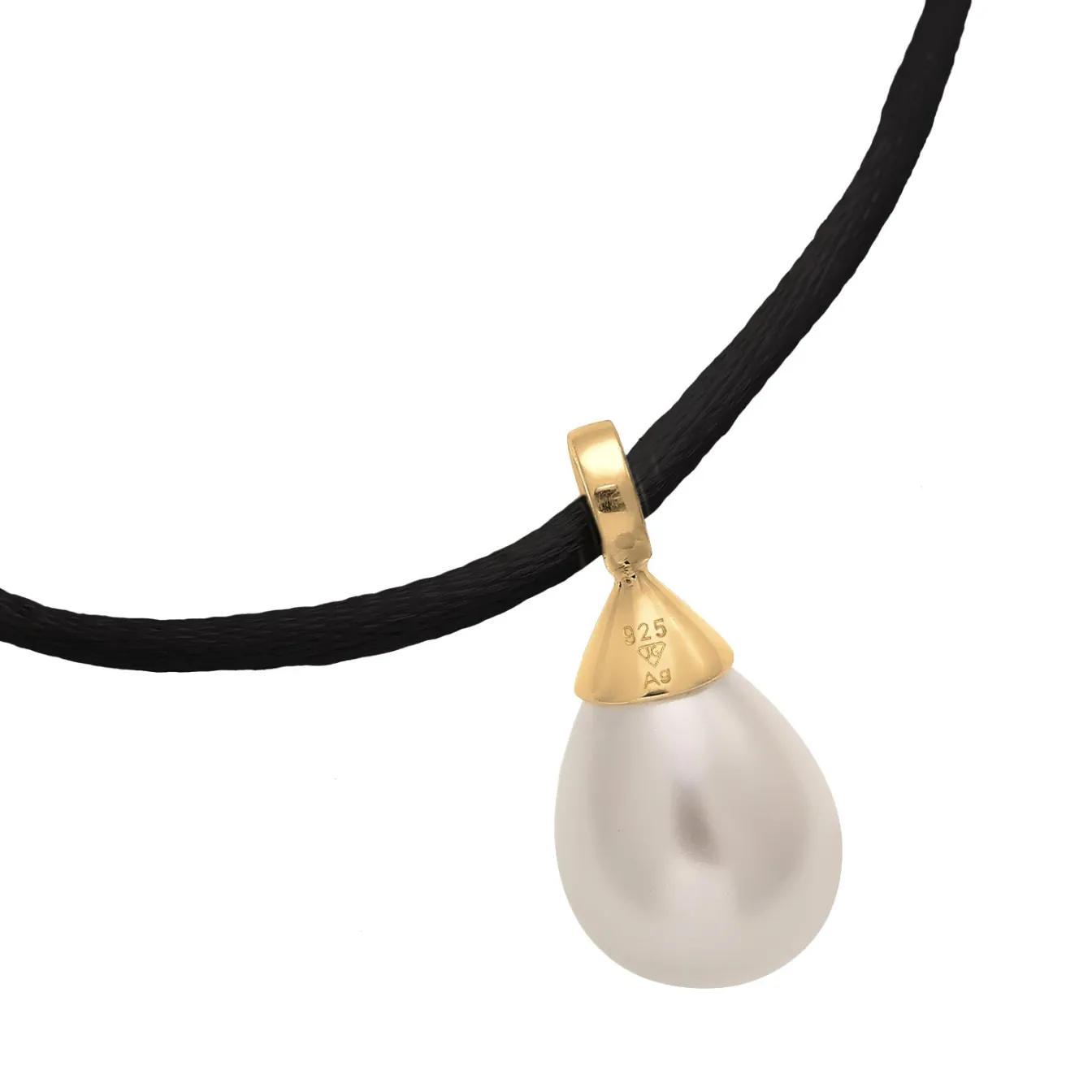 Elli "Satin-Halskette Schleife | Muschelkernperle< Symbol-schmuck|Perlen