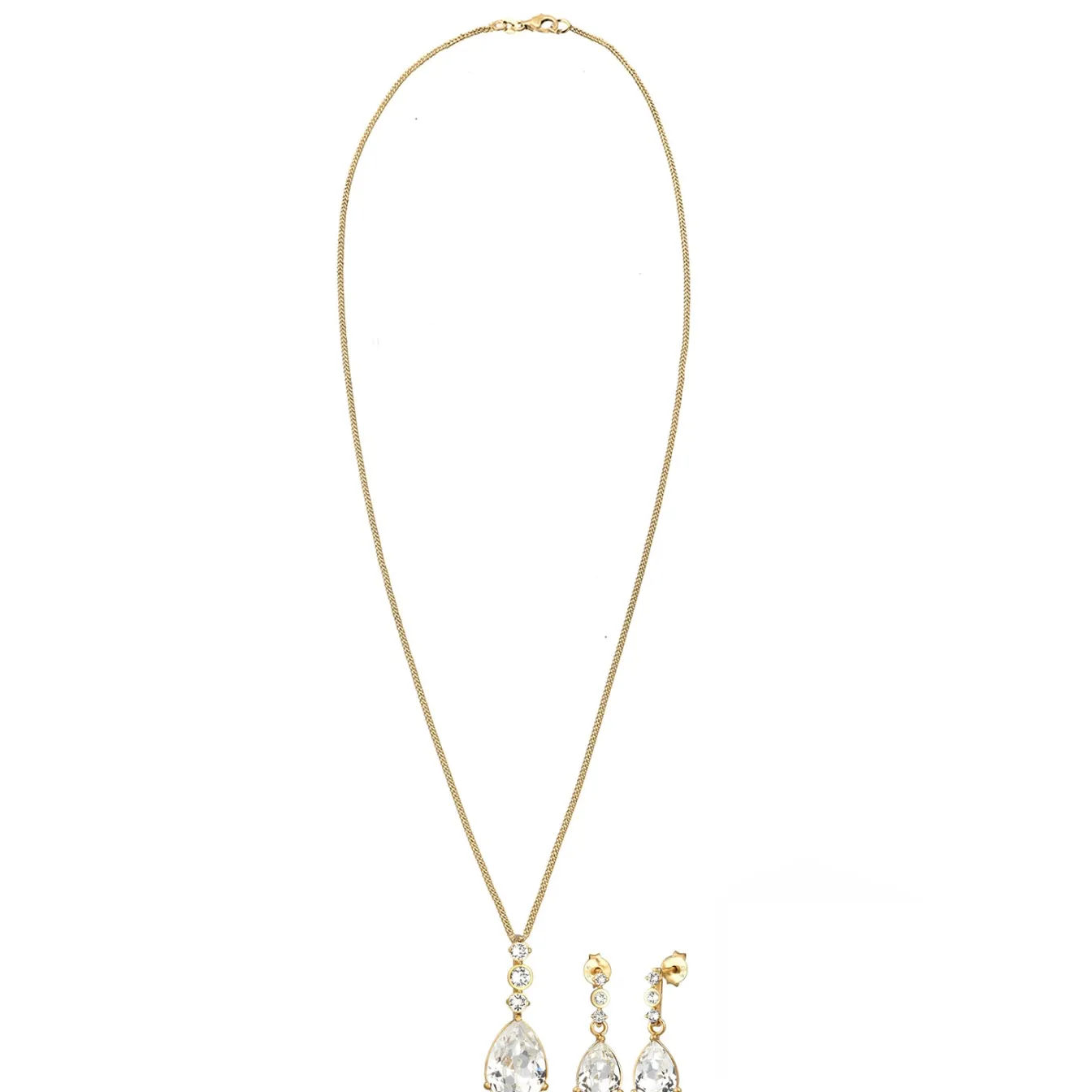Elli "Schmuckset | Kristall ( Weiß )< Roségold|Schmucksets