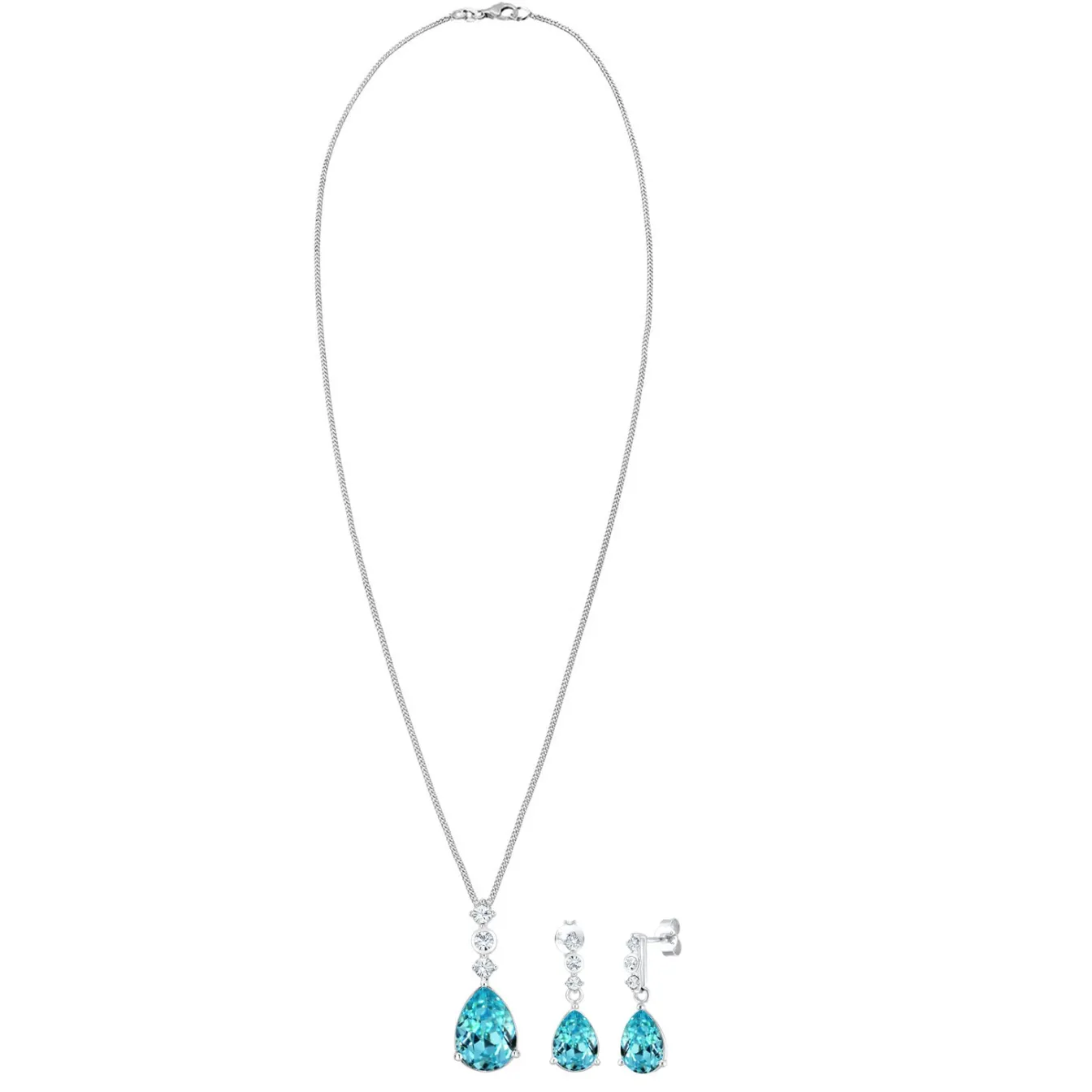 Elli "Schmuckset | Kristall ( Weiß )< Roségold|Schmucksets