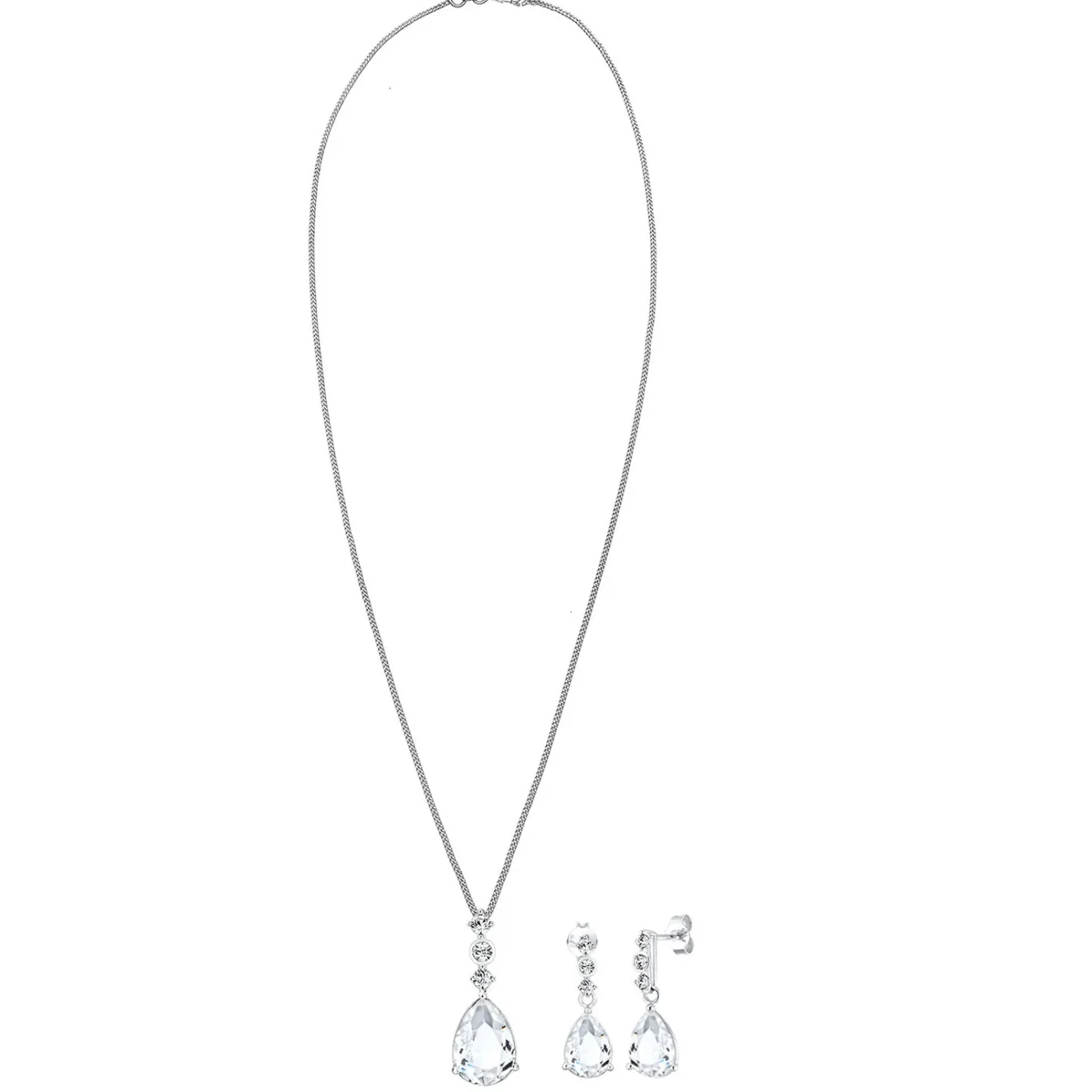 Elli "Schmuckset | Kristall ( Weiß )< Roségold|Schmucksets