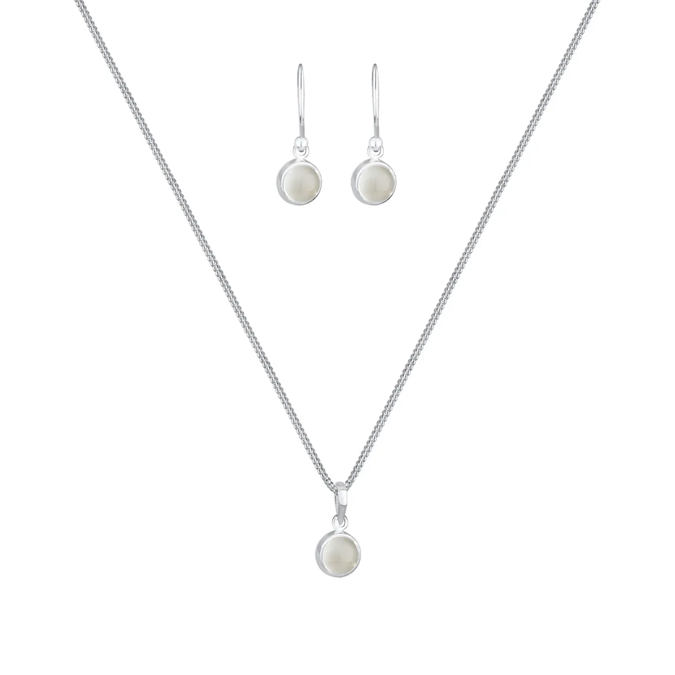 Elli "Schmuckset | Mondstein ( Weiß )< Schmucksets|Schmucksets