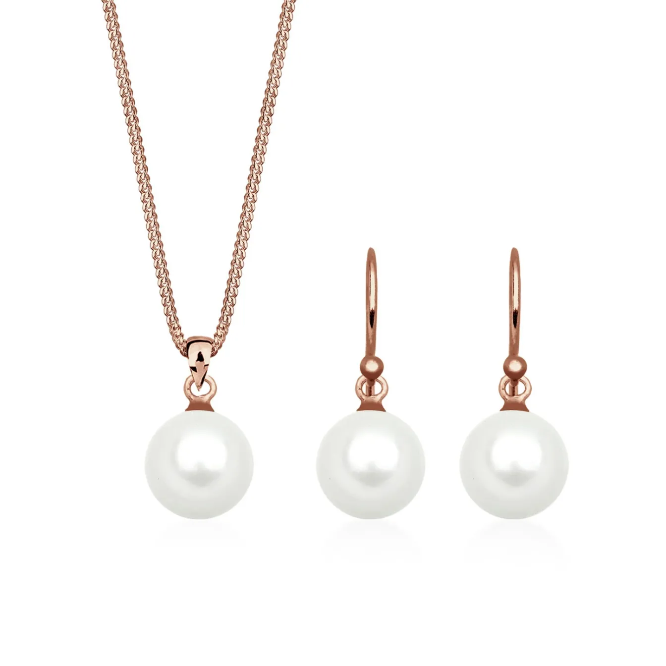 Elli "Schmuckset | Perle< Roségold|Schmucksets