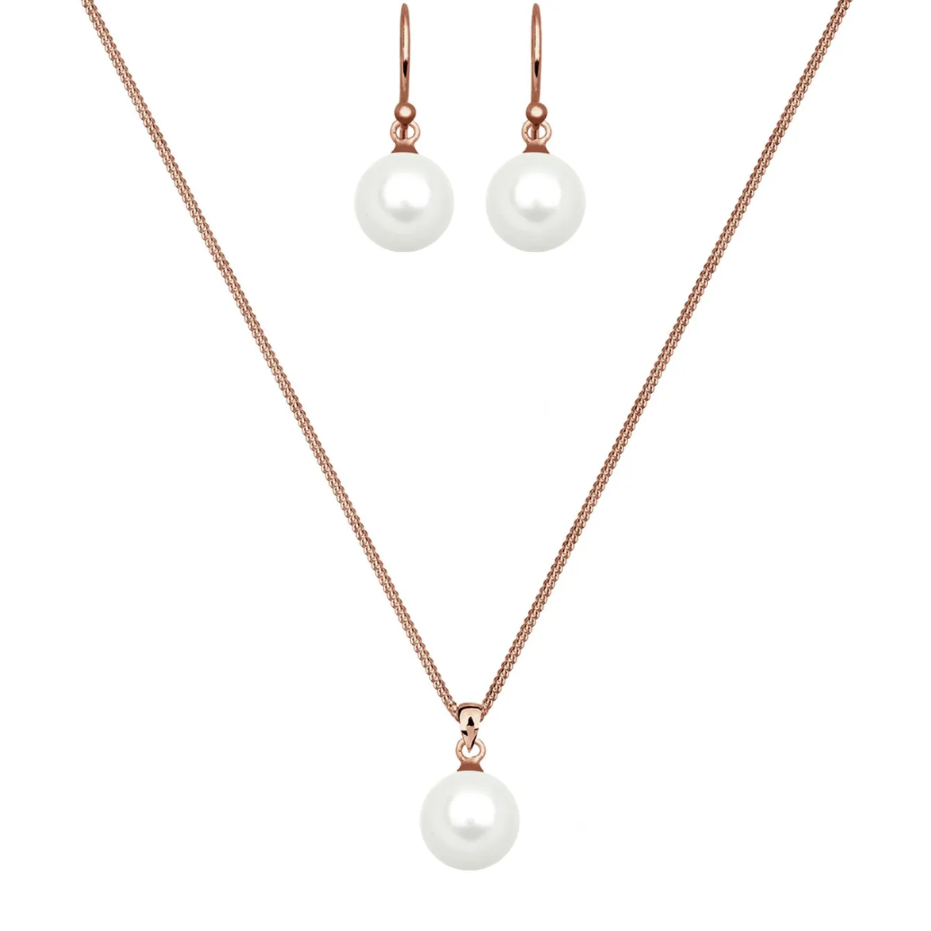 Elli "Schmuckset | Perle< Roségold|Schmucksets