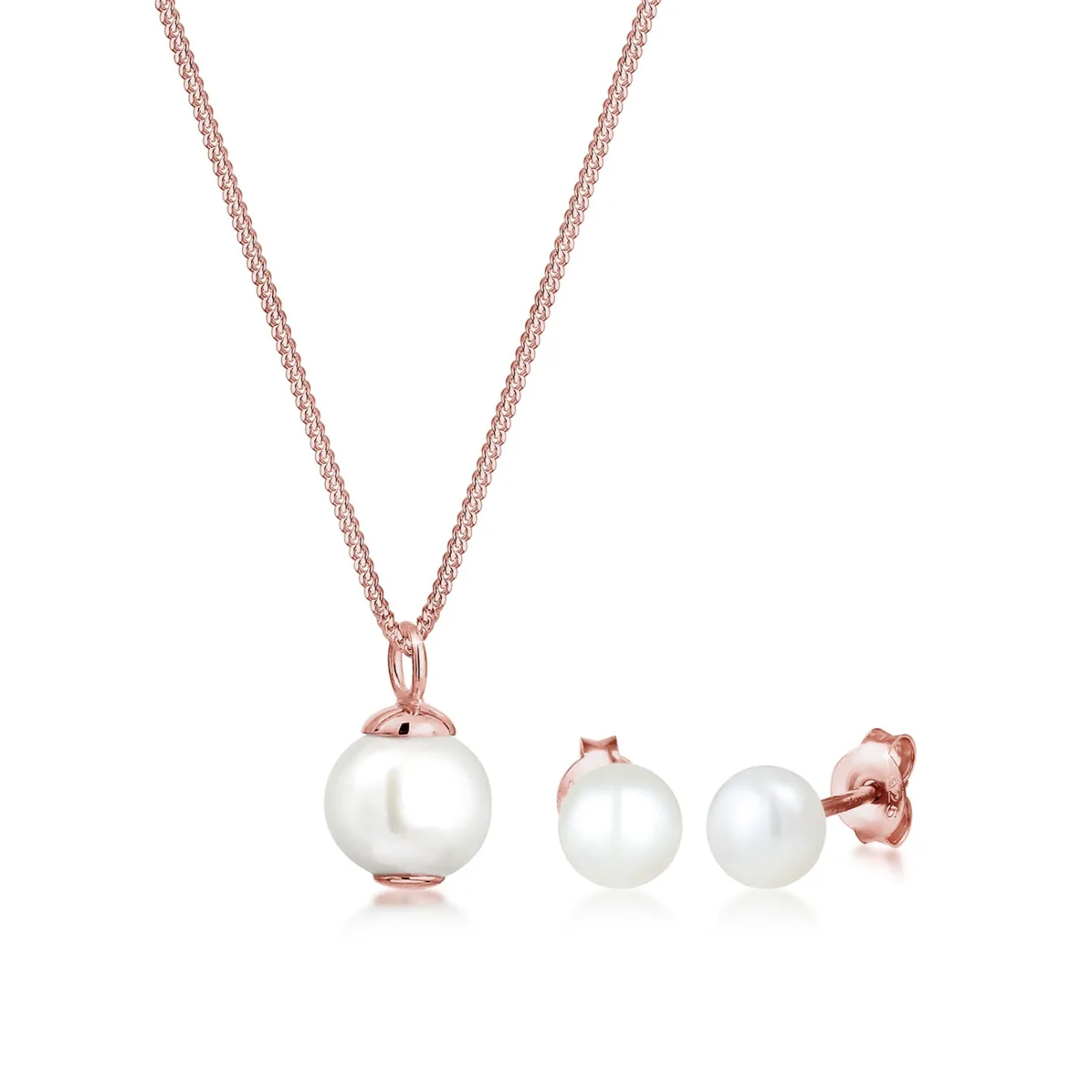 Elli "Schmuckset | Süßwasserperle< Roségold|Schmucksets