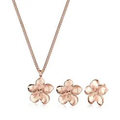 Elli "Schmuckset Frangipani Blüte< Roségold|Symbol-schmuck