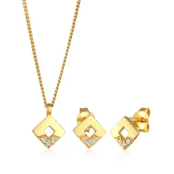 Elli "Schmuckset Geo | Diamant (Weiß, 0,045 ct)< Letzte Chance|Schmucksets