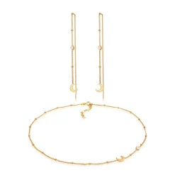 Elli "Schmuckset Halbmond | Mondstein (Weiß)< Symbol-schmuck|Schmucksets