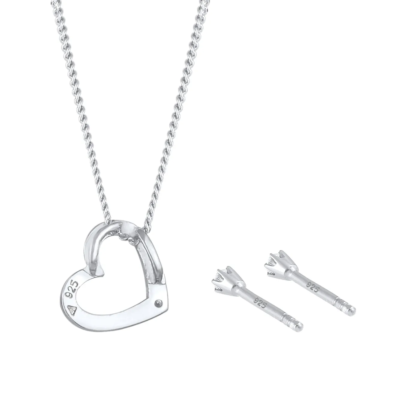 Elli "Schmuckset Herz | Diamant ( Weiß, 0,075 ct )< Symbol-schmuck|Herz-schmuck
