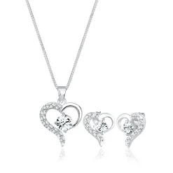 Elli "Schmuckset Herz | Kristall (Weiß)< Symbol-schmuck|Herz-schmuck