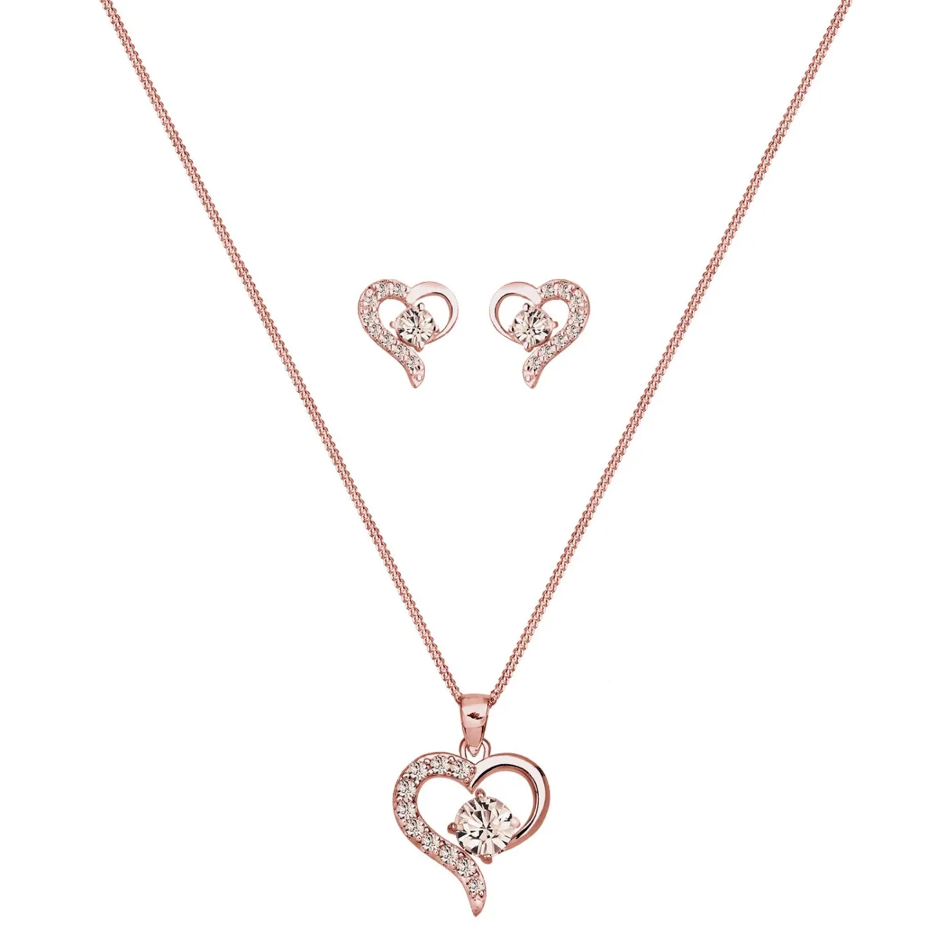 Elli "Schmuckset Herz | Kristall (Weiß)< Symbol-schmuck|Herz-schmuck