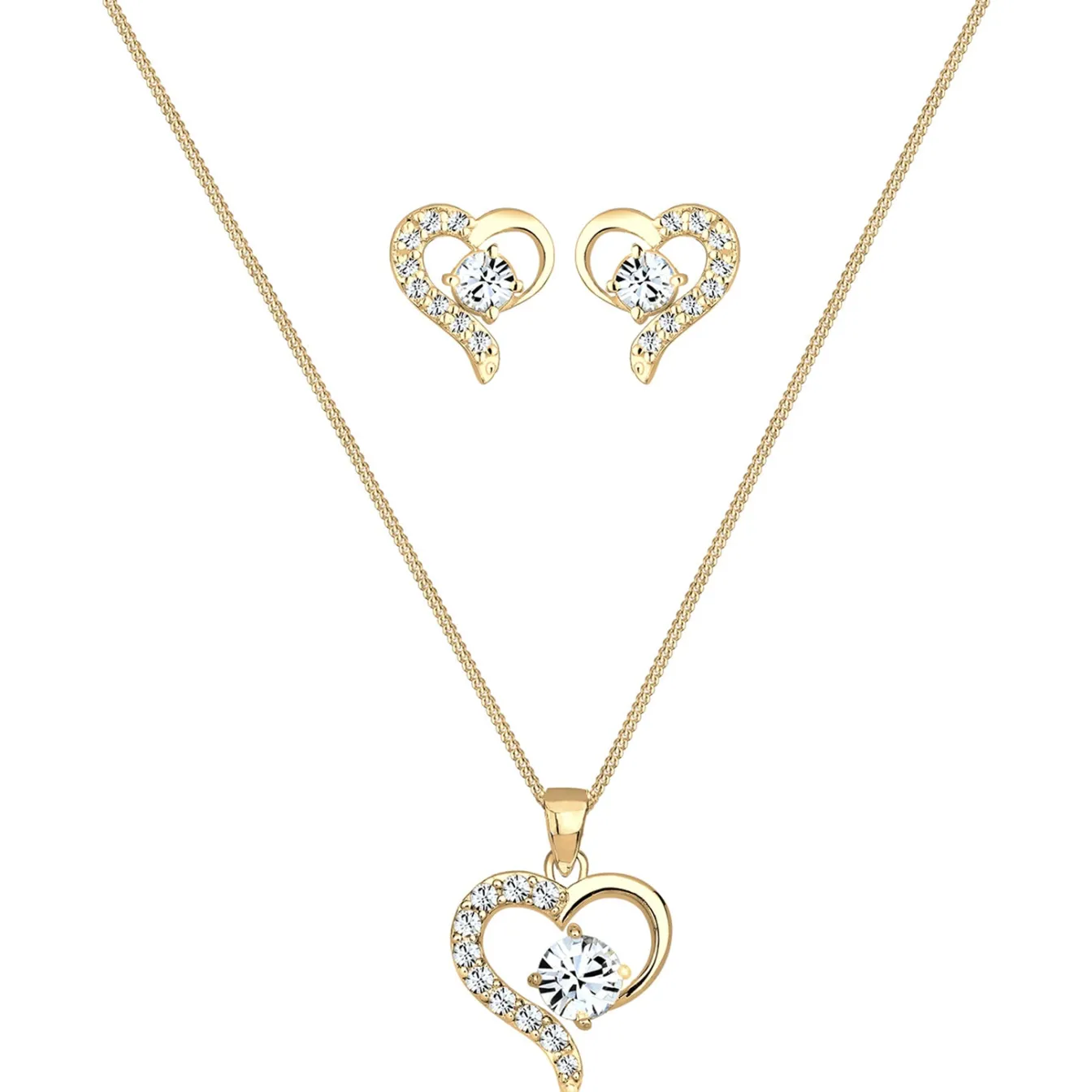 Elli "Schmuckset Herz | Kristall (Weiß)< Symbol-schmuck|Herz-schmuck