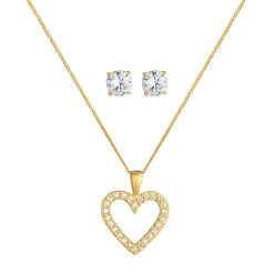 Elli "Schmuckset Herz | Zirkonia (Weiß)< Symbol-schmuck|Herz-schmuck