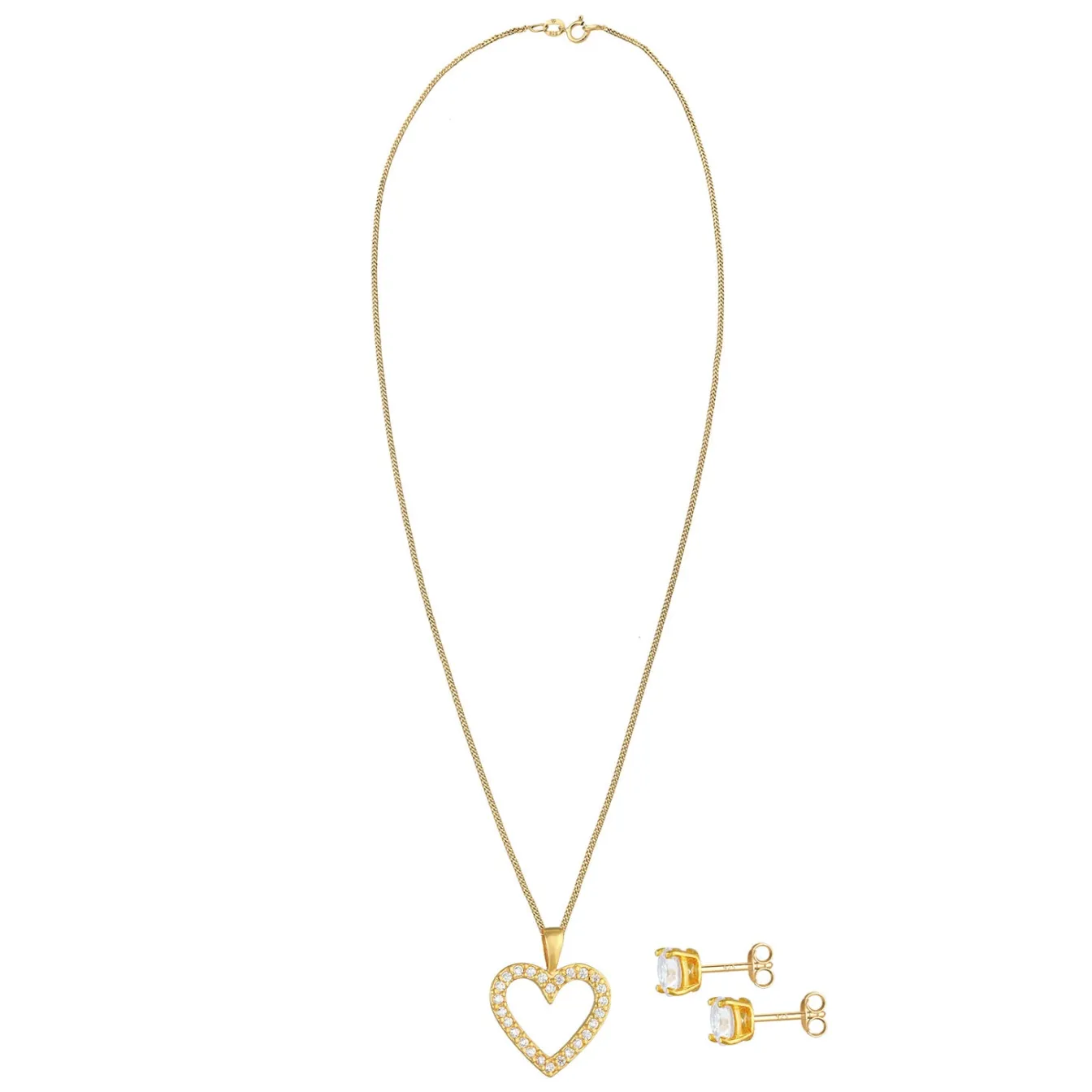 Elli "Schmuckset Herz | Zirkonia (Weiß)< Symbol-schmuck|Herz-schmuck