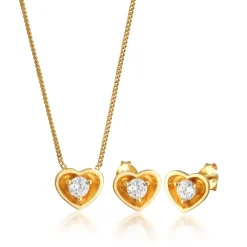 Elli "Schmuckset Herz | Zirkonia (Weiß)< Symbol-schmuck|Herz-schmuck
