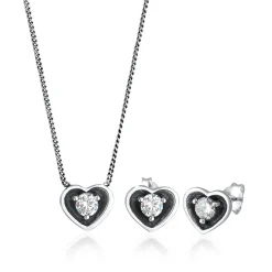Elli "Schmuckset Herz | Zirkonia (Weiß)< Symbol-schmuck|Herz-schmuck